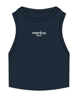 The Ribbed Crop Tank - Navy - Mantra - Center Chest Stacked "ODESA" - Embroidered - White