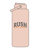 The Wide Mouth Water Bottle - Pale Pink - Rush Cycle Studio - Center Body Stacked - Printed - Full Color