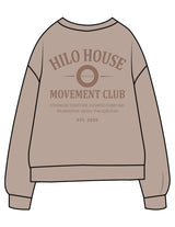 The Midweight Unisex Crewneck - Washed Cement - HiLo - Center Chest & Back Stacked - Printed - Tone on Tone