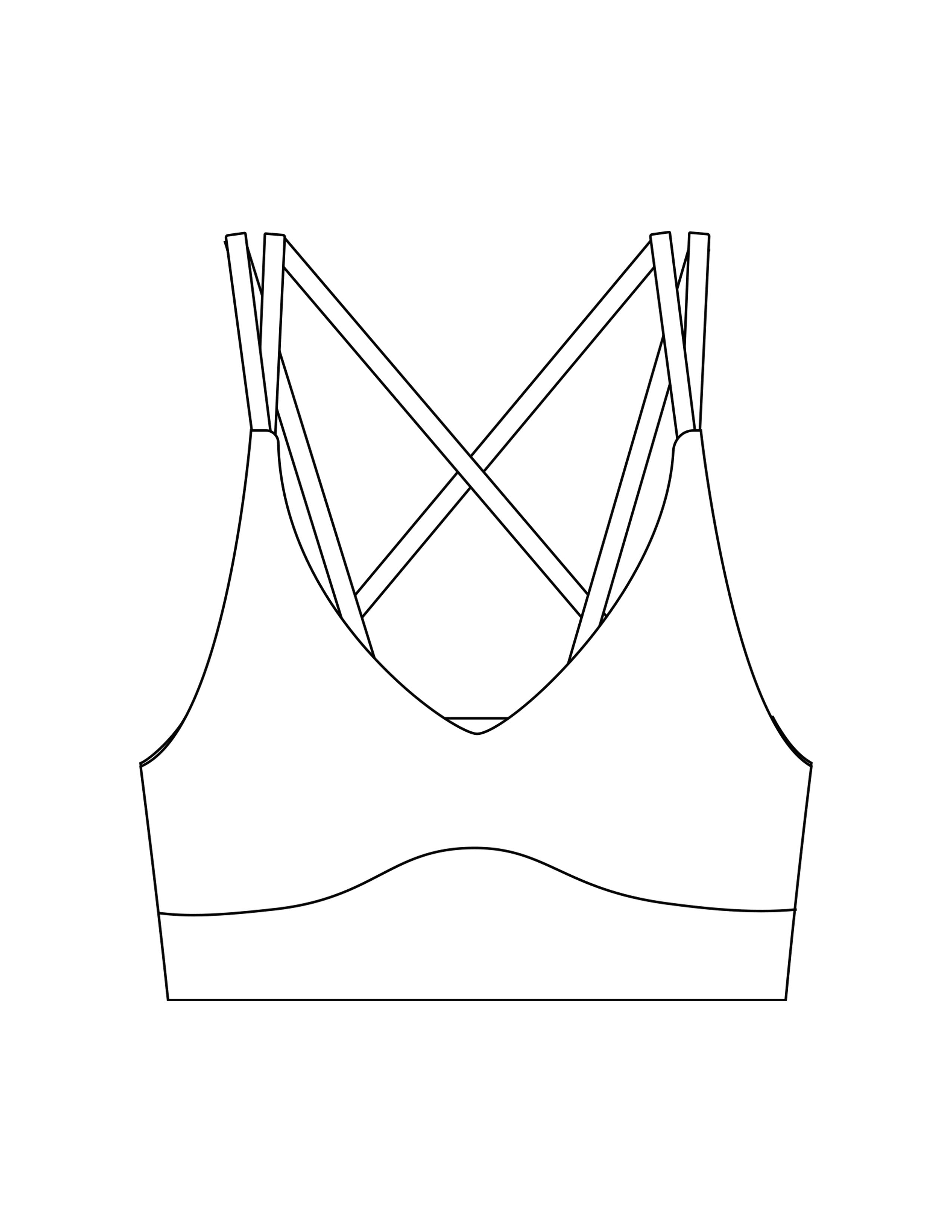 The Strappy Bra - White - F45 West Park - Center Back Stacked - Printed - Navy