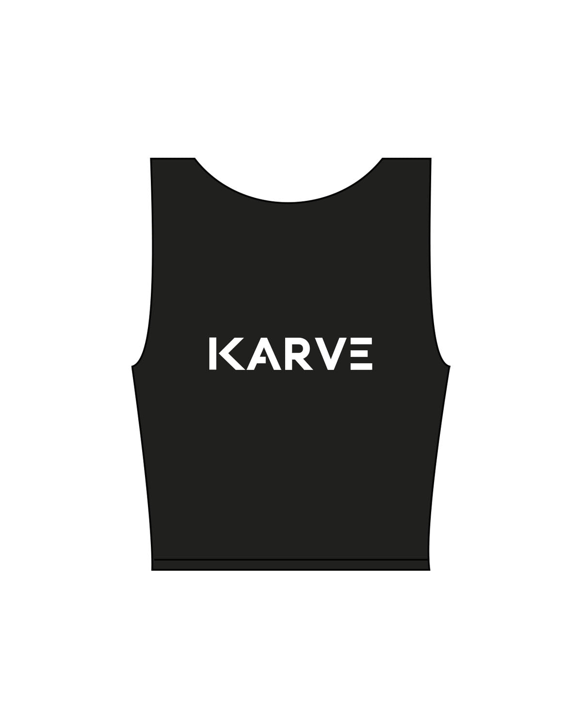 The Square Neck Tank - Black - Karve Lagree Fit - Center Back - Printed - White