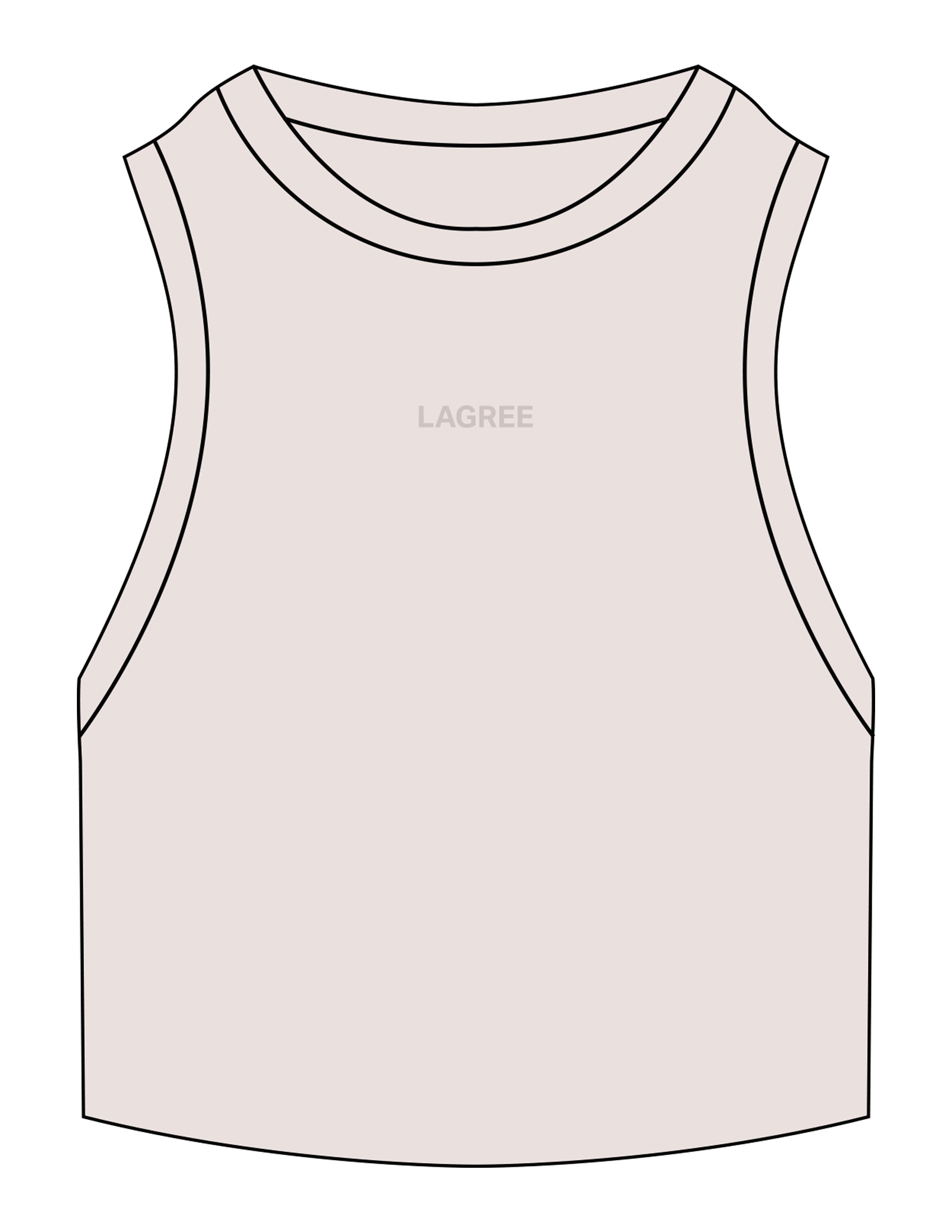 The Ribbed Crop Tank - Bone - enCore Pilates - Center Chest - EMB - Tone on Tone
