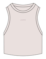 The Ribbed Crop Tank - Bone - enCore Pilates - Center Chest - EMB - Tone on Tone