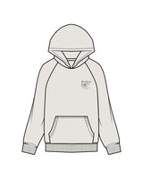 The Womens Hoodie - Washed Bone - Megafit House - Left Chest & Back Stacked - Printed - Black