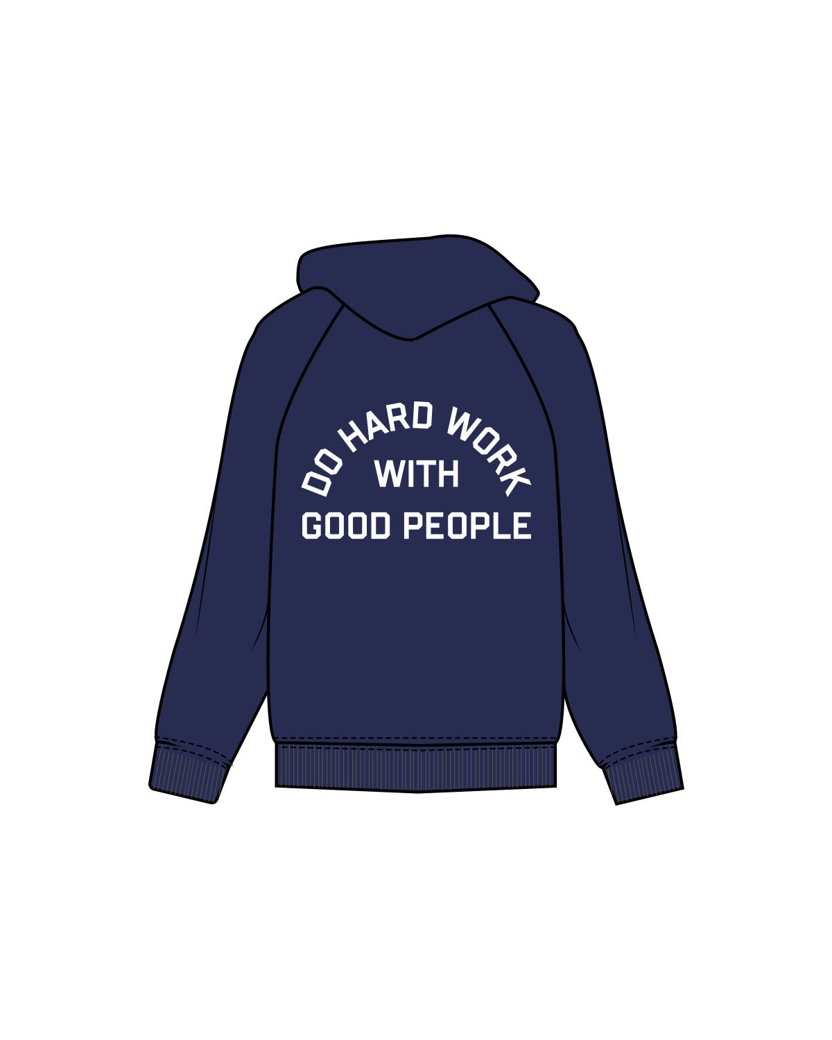 The Mens Hoodie - Cobalt - Hustl Athletic - Center Chest & Back Stacked - Printed - White