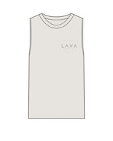 The Womens Heavyweight Tank - Washed Bone - Lava - Left Chest Stacked & Back Center Stacked - Tone on Tone