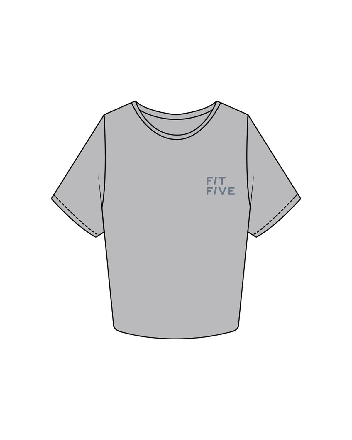 The Crop Tee - Storm - Fit 5 - Left Chest & Back Round - Printed - Dusty Blue