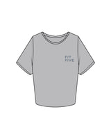 The Crop Tee - Storm - Fit 5 - Left Chest & Back Round - Printed - Dusty Blue