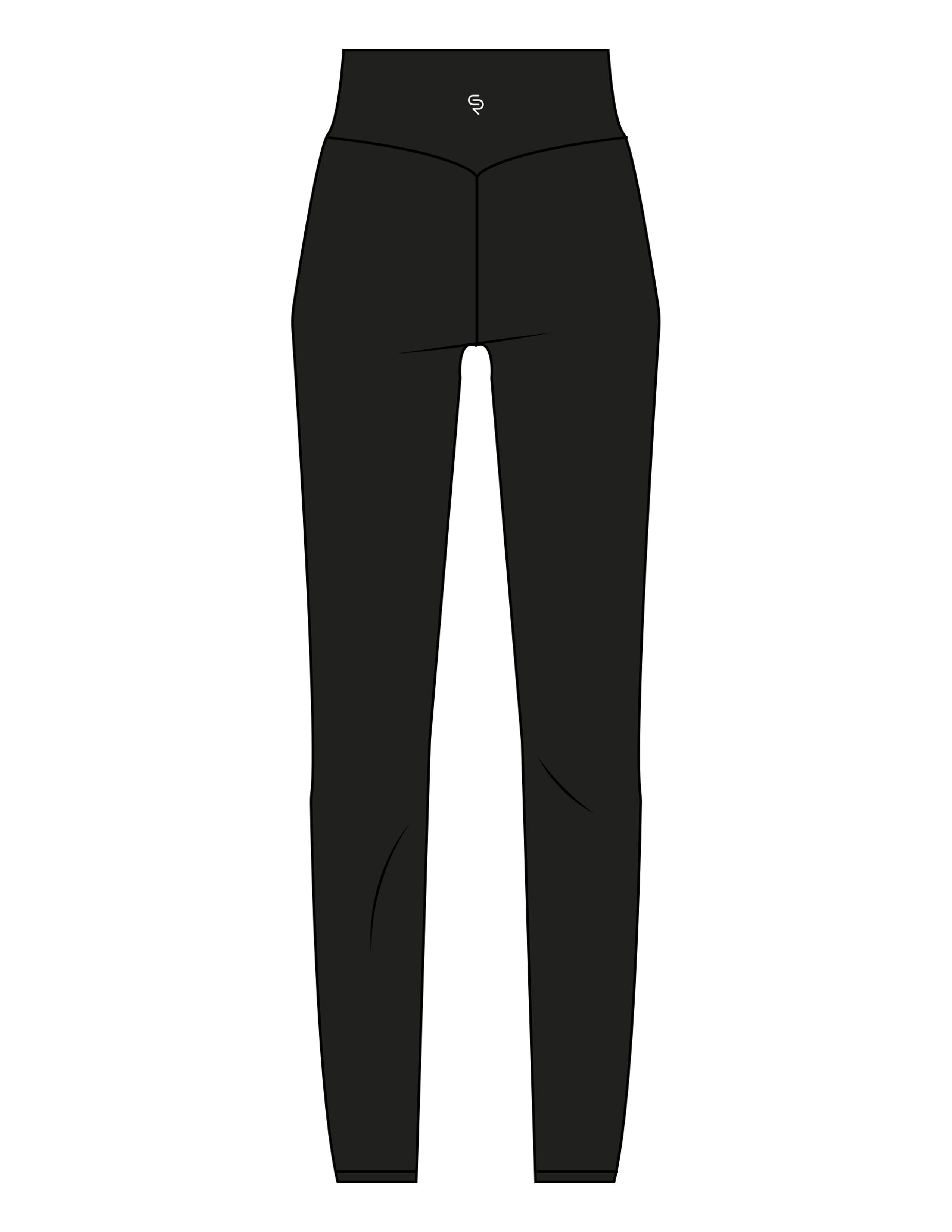 The Basic Legging - Black - Club Ready - Back Waistline - -Printed - White