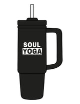The Tumbler Cup - Black - SOUL YOGA - Center Body Stacked - Printed - White