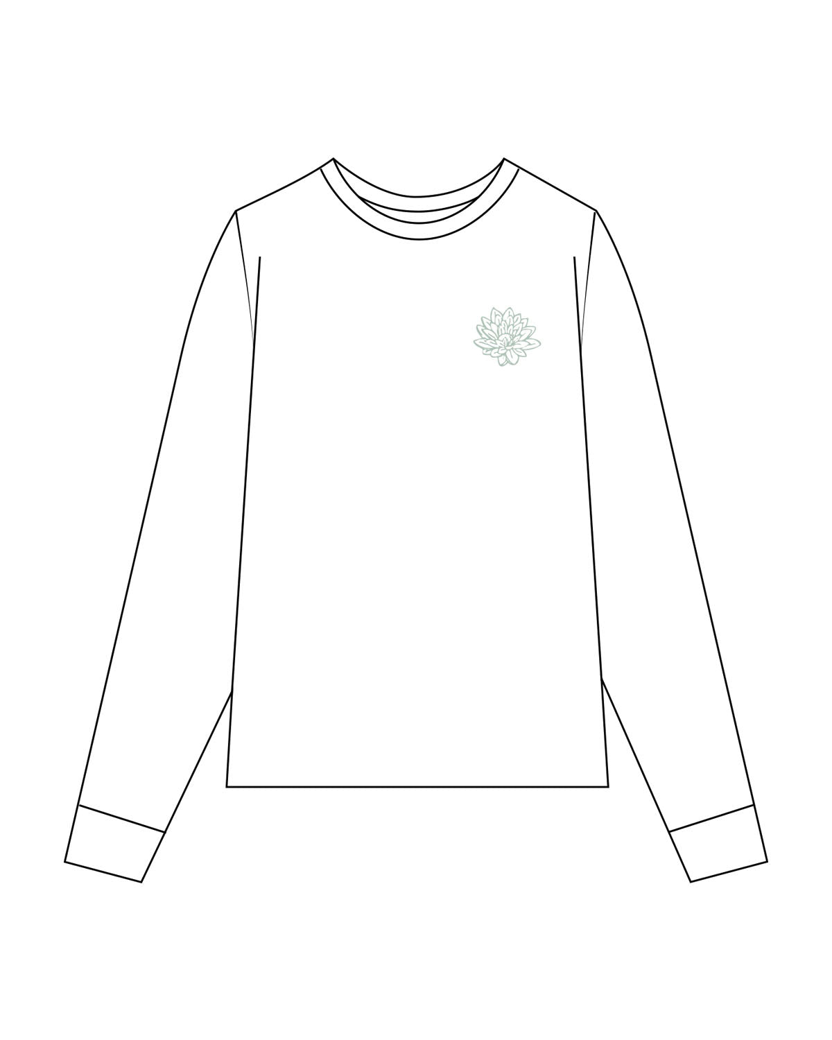 The Womens Oversized Long Sleeve - White - Balanced Self - Left Chest & Back Neckline - Printed - Full Color