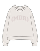 The Womens Crewneck - Bone - The Studio (MDR) - Center Chest - Printed - Tone on Tone