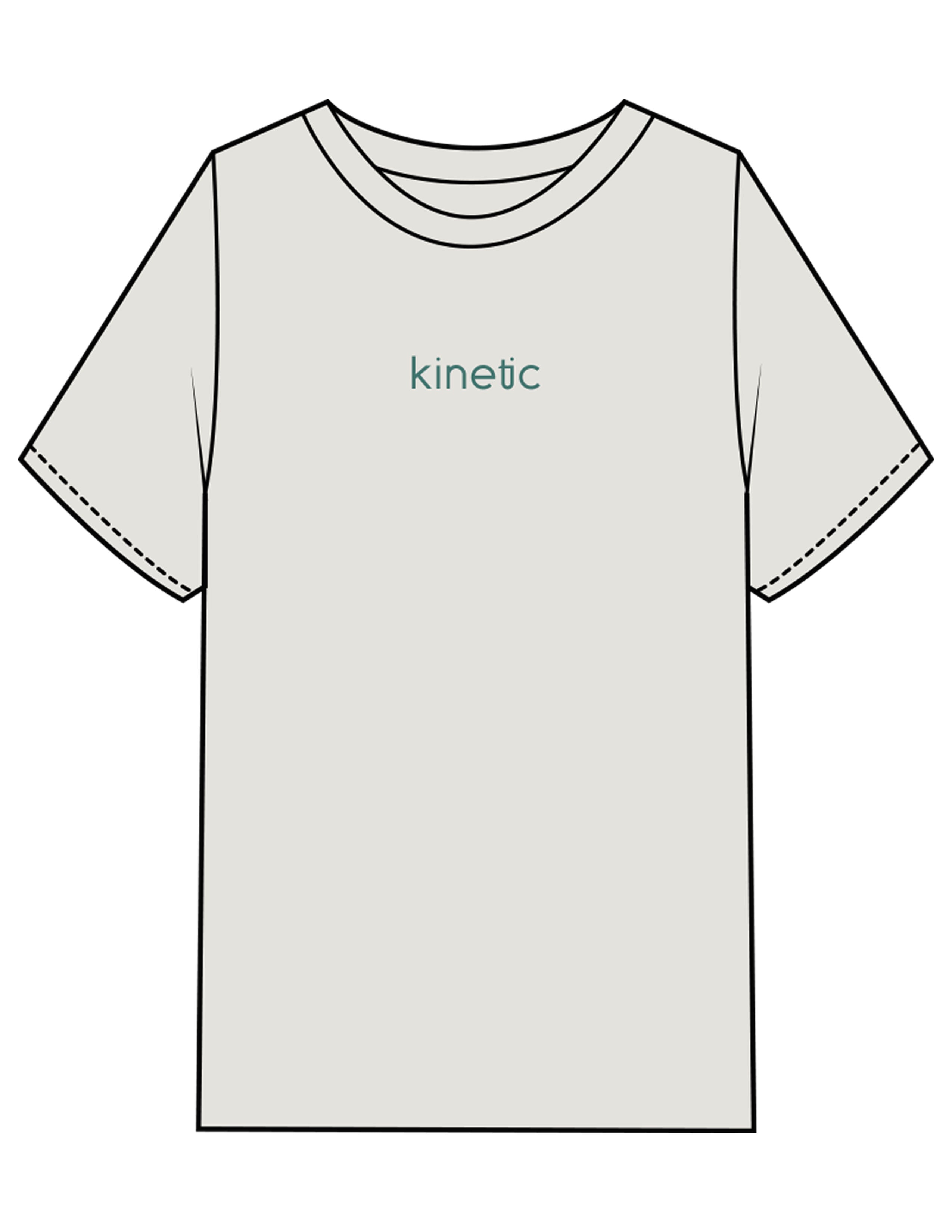The Mens Heavyweight Tee - Washed Bone - Kinetic Pilates - Center Chest - Embroidered - Eucalyptus