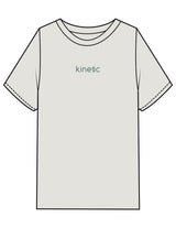 The Mens Heavyweight Tee - Washed Bone - Kinetic Pilates - Center Chest - Embroidered - Eucalyptus