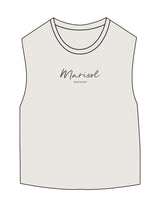 The Micro Rib Basic Crop Tank - Natural - Forme Barre Nantucket - Center Chest Stacked - Printed - Olive