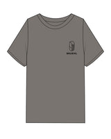 The Mens Heavyweight Tee - Washed Gray - Bruehl - Left Chest Stacked - Black