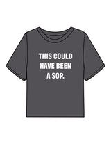 The Boxy Crop Tee - Charcoal - Fit Biz Strategies - Center Chest Stacked - Printed - White