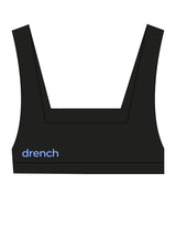 The Box Cut Bra - Black - Drench - Back Left - Printed - Periwinkle