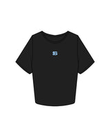 The Crop Tee - Black - Sweatshack - Center Chest & Center Back - Printed - Blue