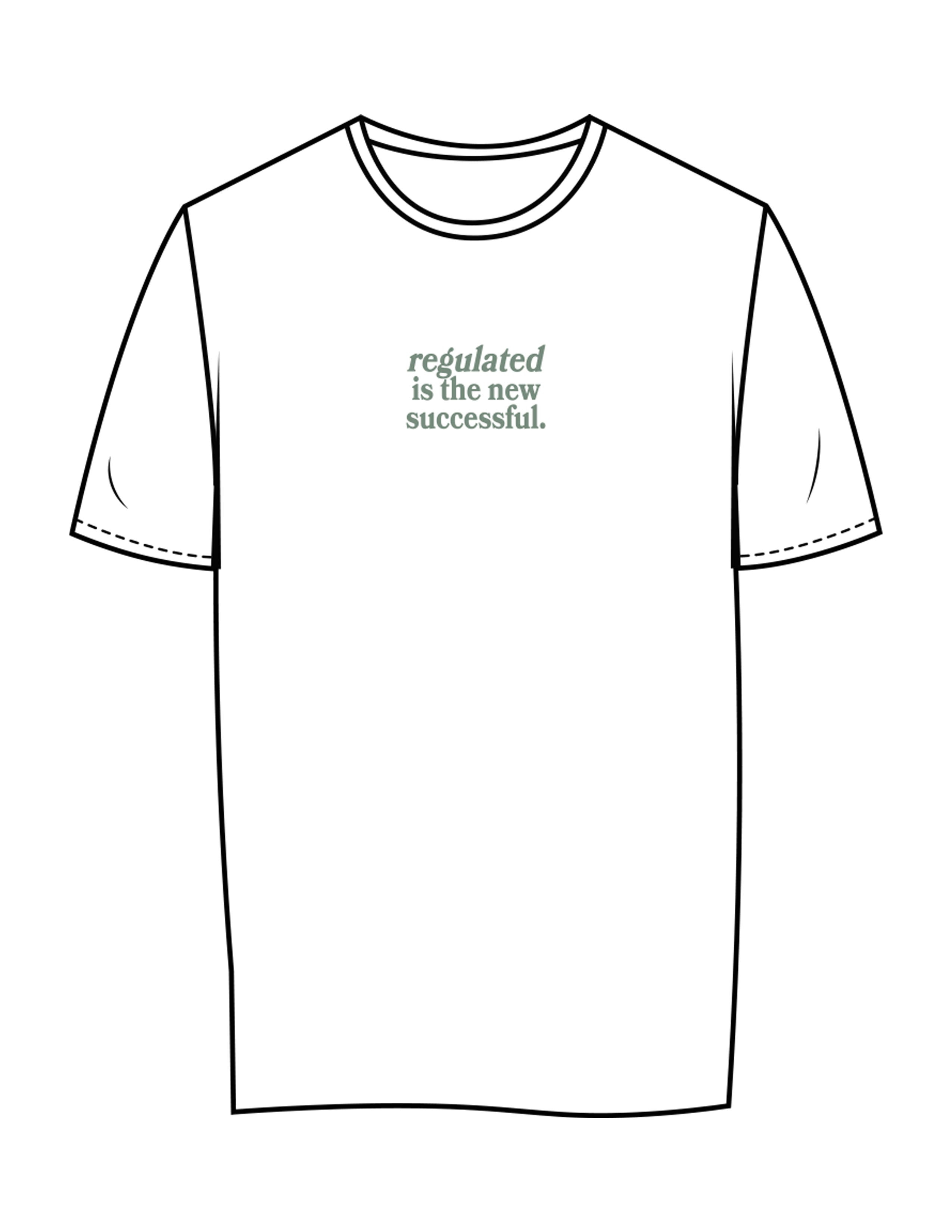 The Womens Tee - White - Balanced Self - Center Chest Stacked & Back Neckline - Printed - Sage