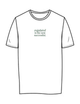 The Womens Tee - White - Balanced Self - Center Chest Stacked & Back Neckline - Printed - Sage