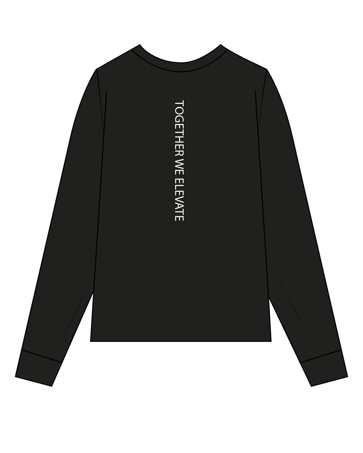 The Womens Long Sleeve - Black - Hilo House - Left Chest & Back Center Line - White