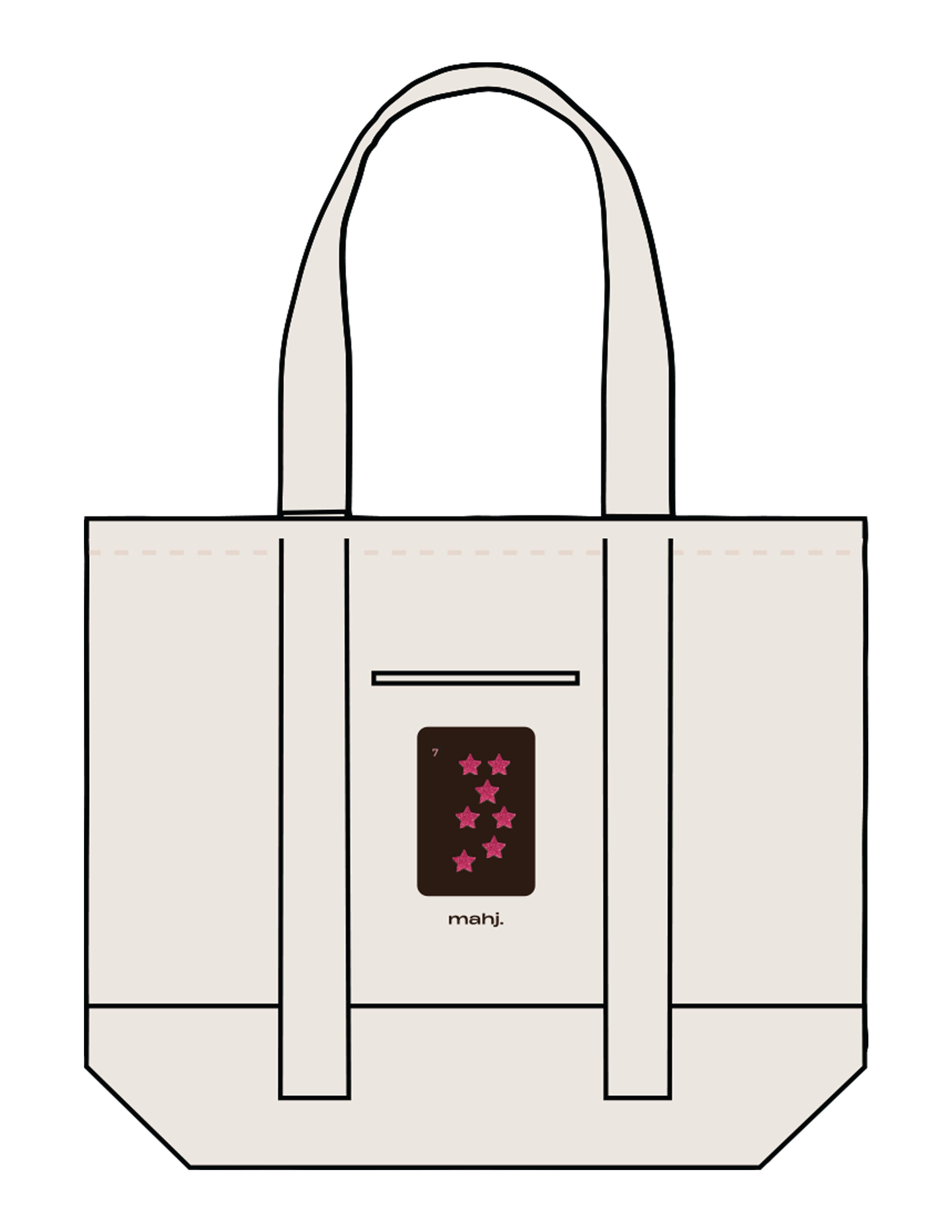 The Contrast Tote Bag - Natural / Natural - Barnes. The Label - Center Body Stars - Printed - Full Color