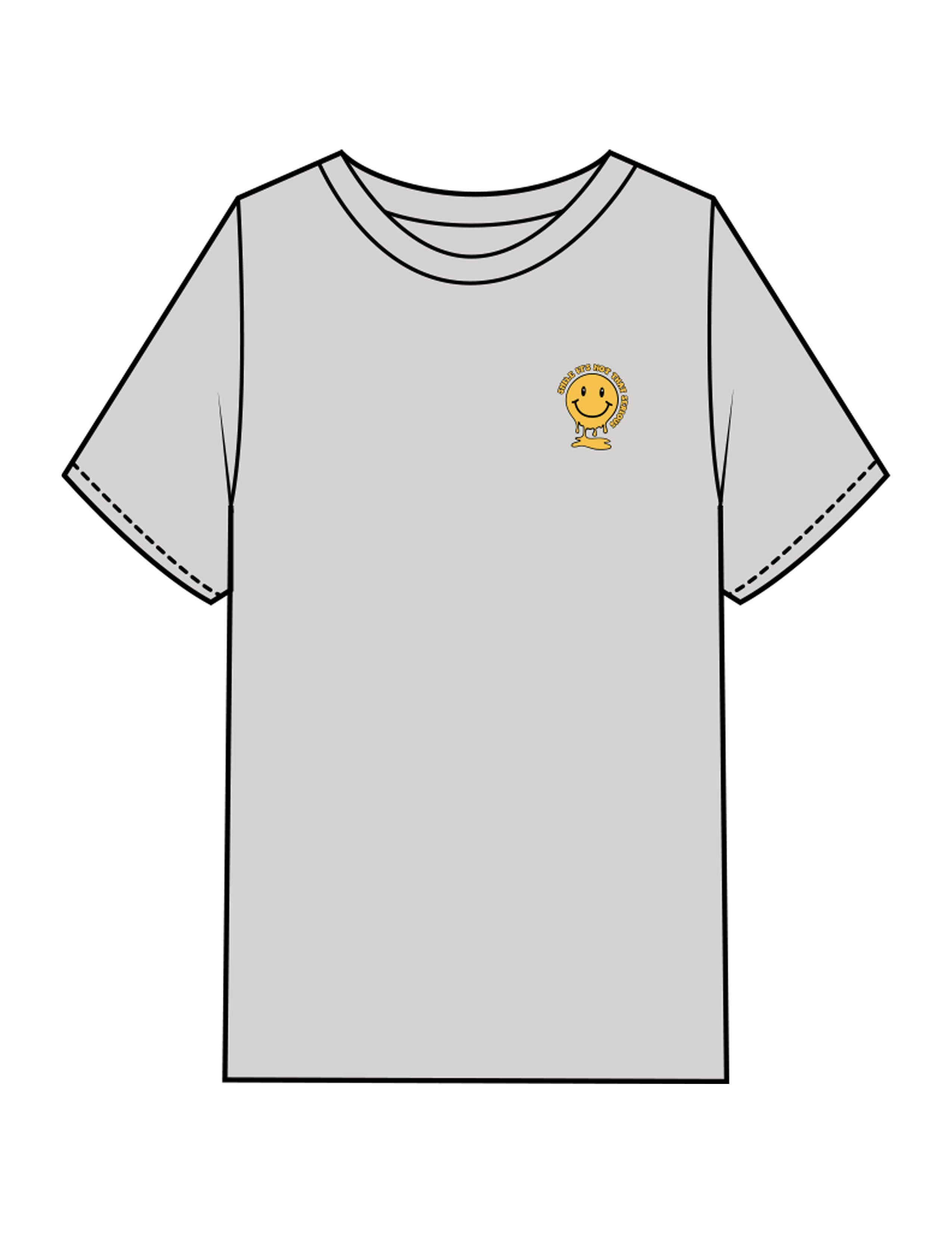 The Mens Heavyweight Tee -  Washed Storm - Try Smile Collective - Left Chest & Back Stacked "SMILE" - Printed - Pink