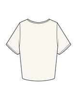 The Crop Tee - Off White - Pilates Method/Barre Noir - Left Chest Stacked "BARRE" - Printed - Black