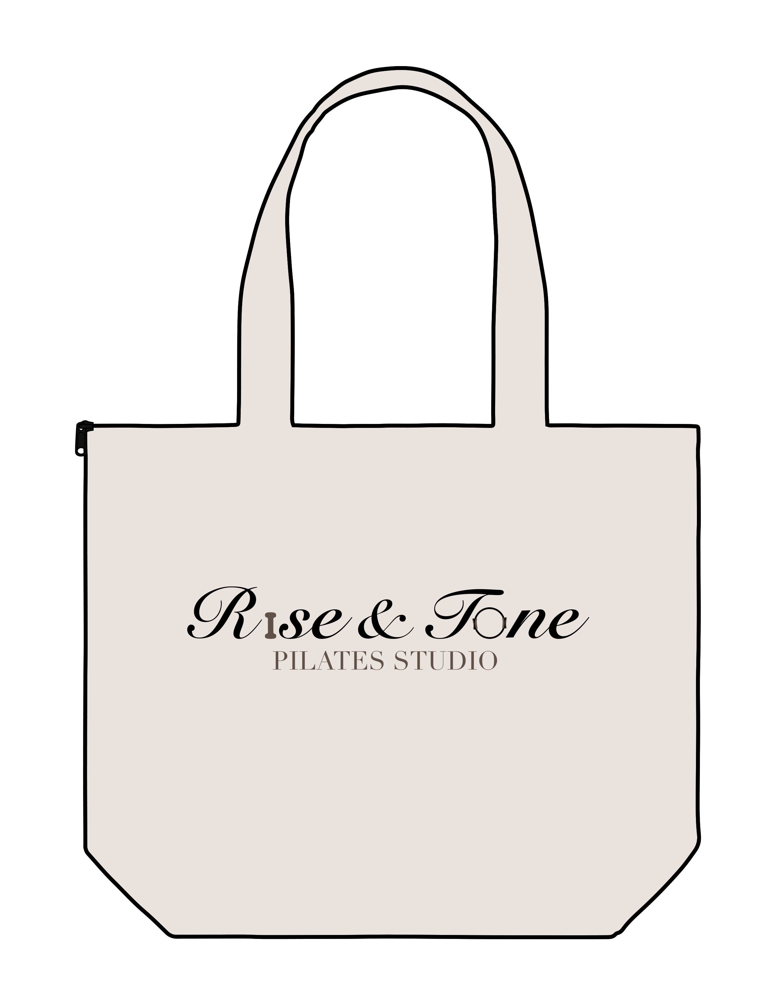 The Zipper Tote Bag - Natural - Rise and Tone - Center Body Stacked - Printed - Full Color