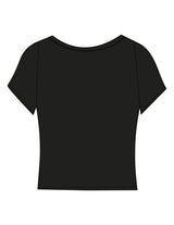 The Short Sleeve Crop - Black - Bare Pilates - Center Chest - Printed - White