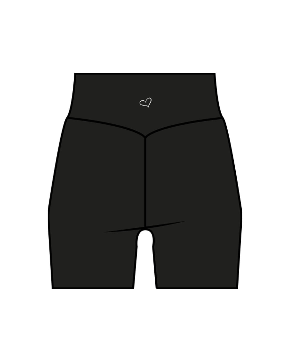 The Basic Short - Black - Kekel - Center Back Waistline - Printed - White