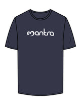 The Mens Tee - Midnight - Mantra - Center Chest & Back Neckline - Printed - White