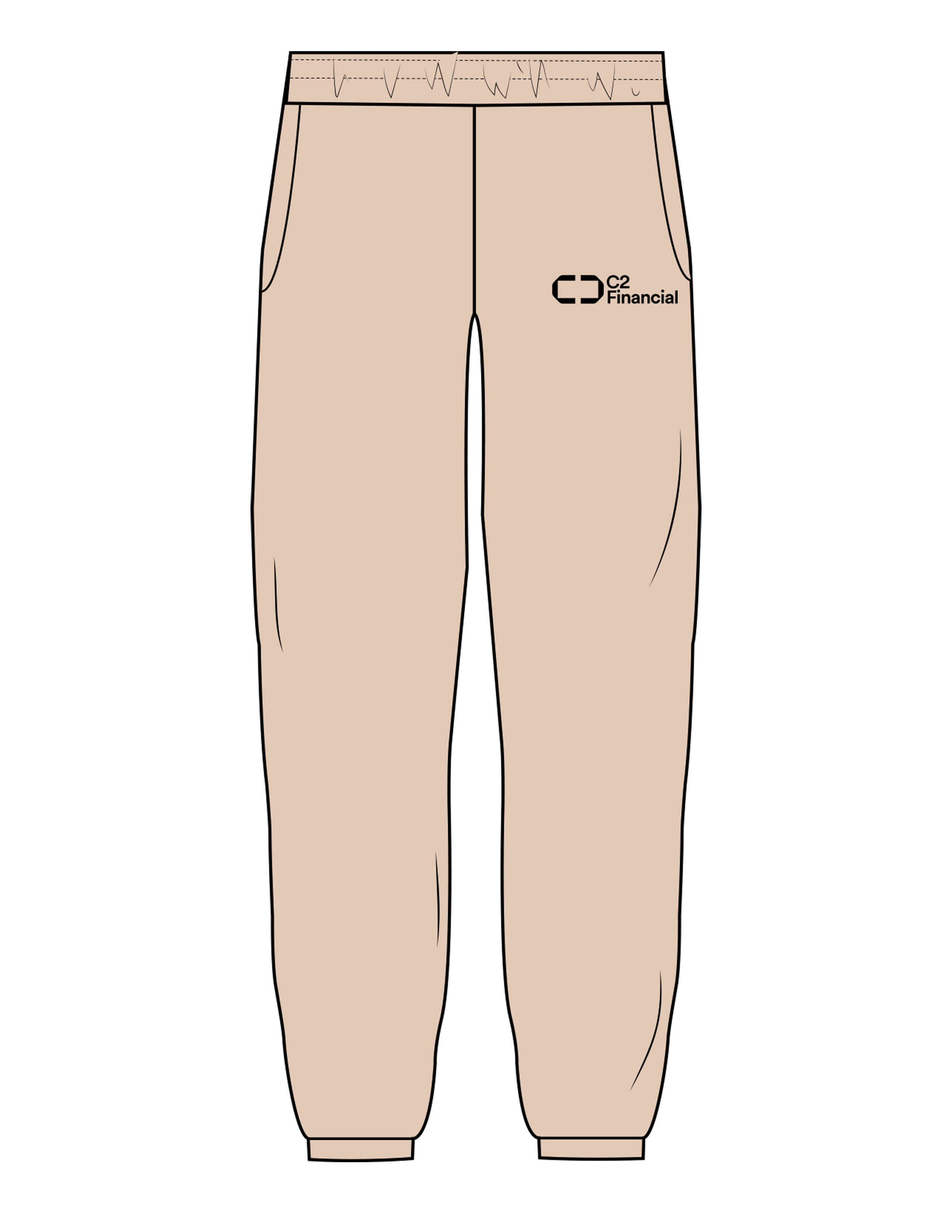The Cargo Jogger - Nude - C2 Financial - Left Leg Stacked - Printed - Black