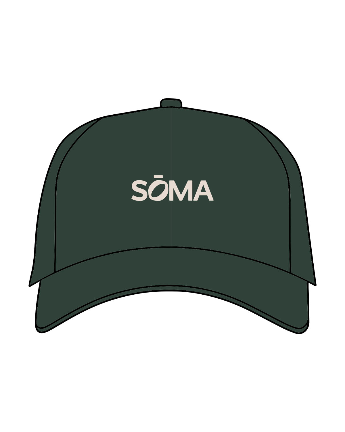 The Dad Hat - Forest - Soma Fitness x Recovery - Center Crown & Back Panel Stacked - Embroidered - Ivory