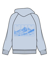 The Mens Hoodie - Powder - Plum Creek Church - Center Chest Stacked & Back Image - Printed - Full Color