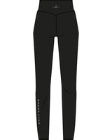 The Basic Legging - Black - Barre Life - Center Back Waistline & Left Leg Vertical - Printed - White