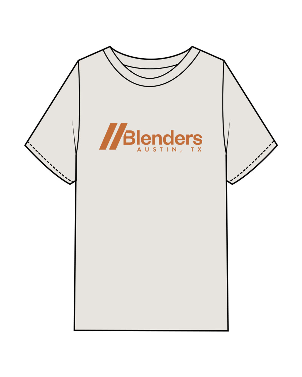 The Mens Heavyweight Tee - Washed Bone - Blenders - Center Chest Stacked & Back Neckline - Printed - Gold