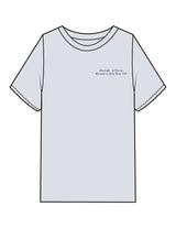 The Mens Heavyweight Tee -  Washed Powder - VCC - Left Chest Stacked & Back Image - Printed - Indigo