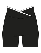 The Piped Crossover Short - Black - Saltvault - Back Waistline - Printed - White
