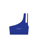The One Shoulder Bra - Klein Blue - Movement Pilates Buffalo - Center Chest - Printed - White