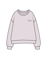 The Womens Crewneck - Orchid - Viva Pilates- Left Chest Stacked - Printed - Tone on Tone