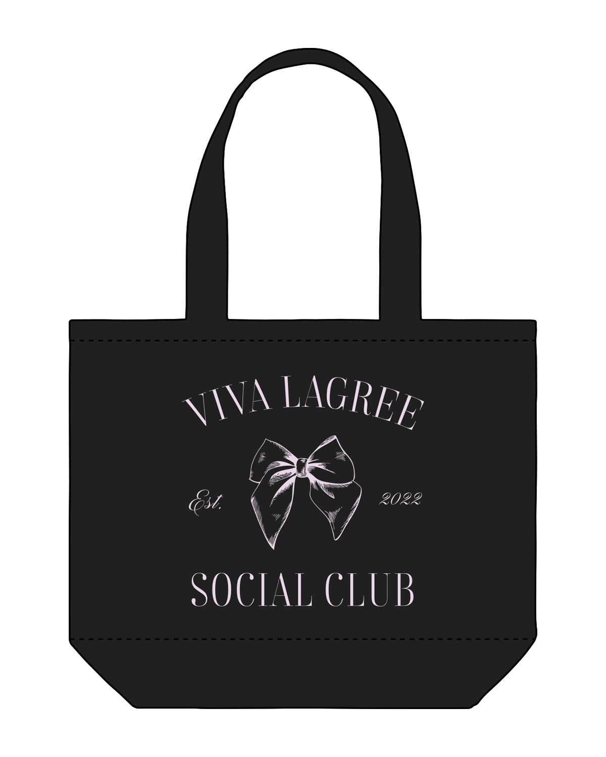 The Tote Bag - Black - Viva Lagree - Front Center Stacked - Lavender