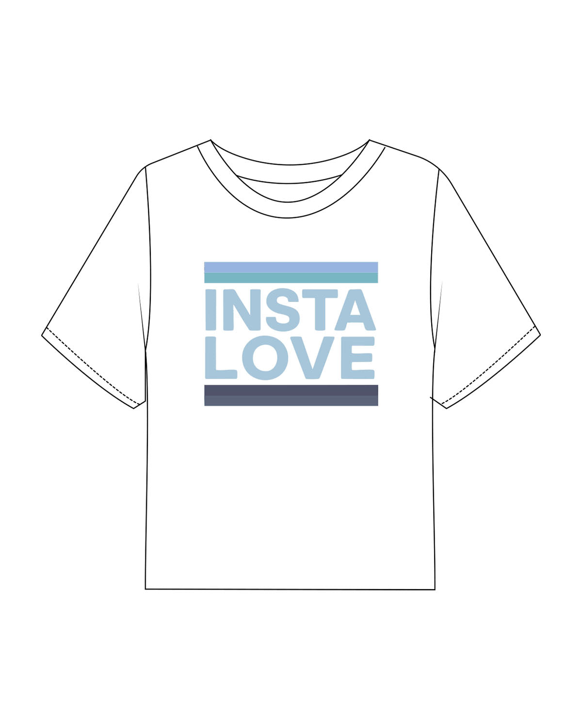 The Boxy Crop Tee - Off White - Instaphysiques - Center Chest Stacked - Full Color