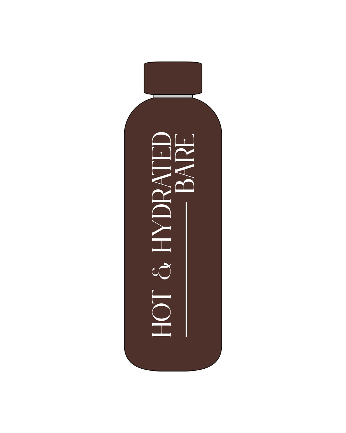The Water Bottle - Coffee - Bare Pilates - Center - Printed - White