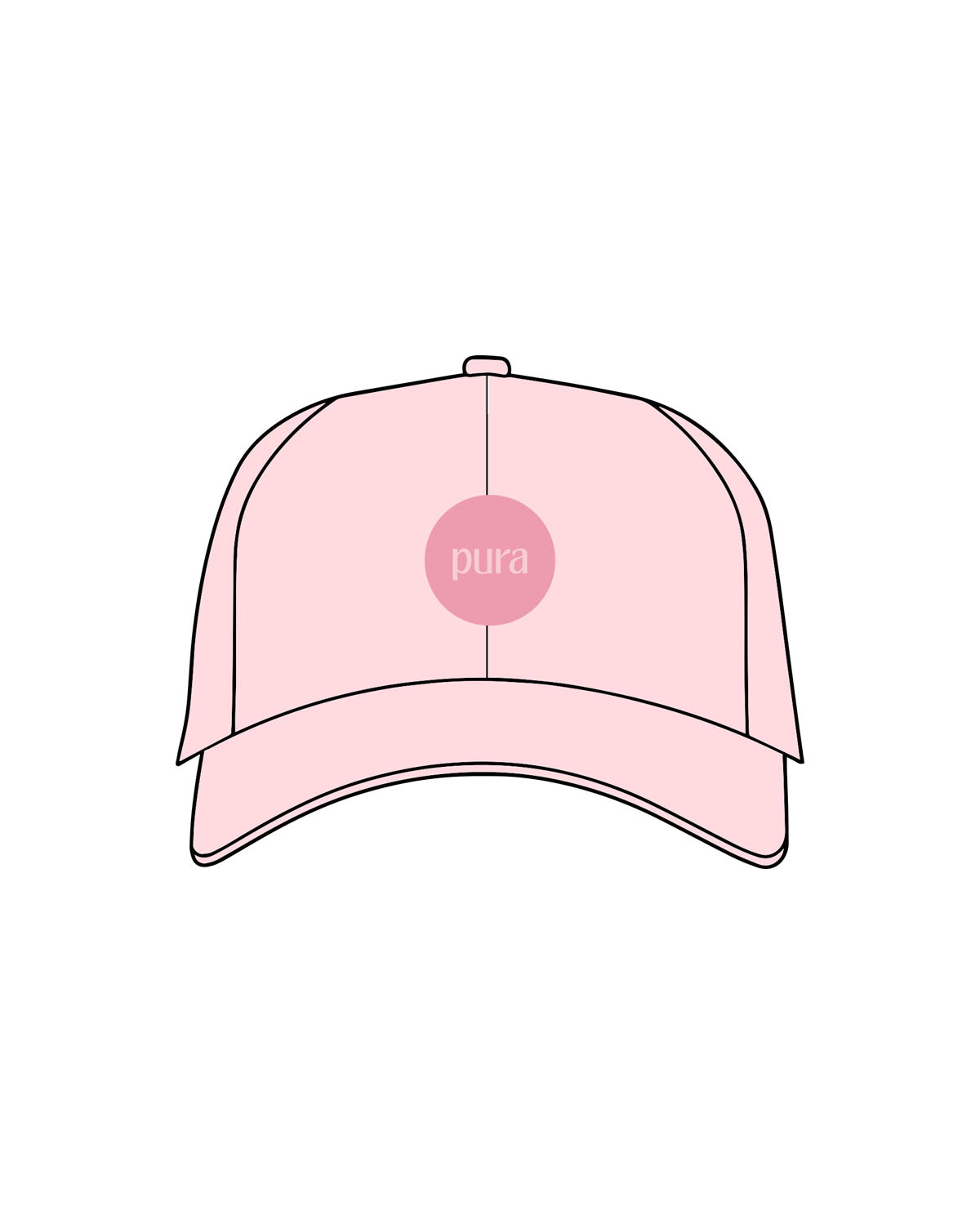 The Dad Hat - Pink - Pura - Center Crown - Embroidered - Full Color