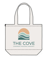 The Zipper Tote Bag - Natural - The Cove - Center - Cove - Printed - Full Color