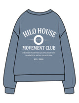 The Midweight Unisex Crewneck - Washed Slate - HiLo - Center Chest & Back Stacked - Printed - White