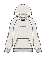The Mens Hoodie - Washed Bone - Bean Head - Center Chest - Embroidered  - Brown