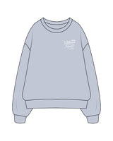 The Womens Crewneck - Powder - Zenwise - Left Chest Stacked - Back Center - Printed - White